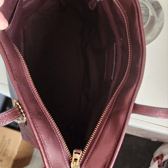 Coach Metallic Cherry City Leather Tote Bag Guc - Picture 6 of 10